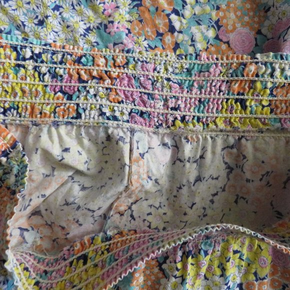 Women's Size Large Floral Retro A-Line Knee Length Skirt, Pockets - Picture 3 of 10